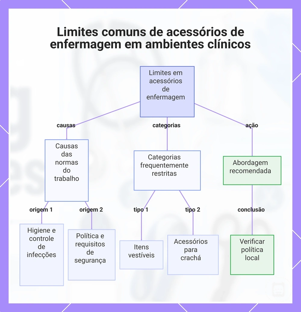 Limites comuns de acessórios de enfermagem em ambientes clínicos
