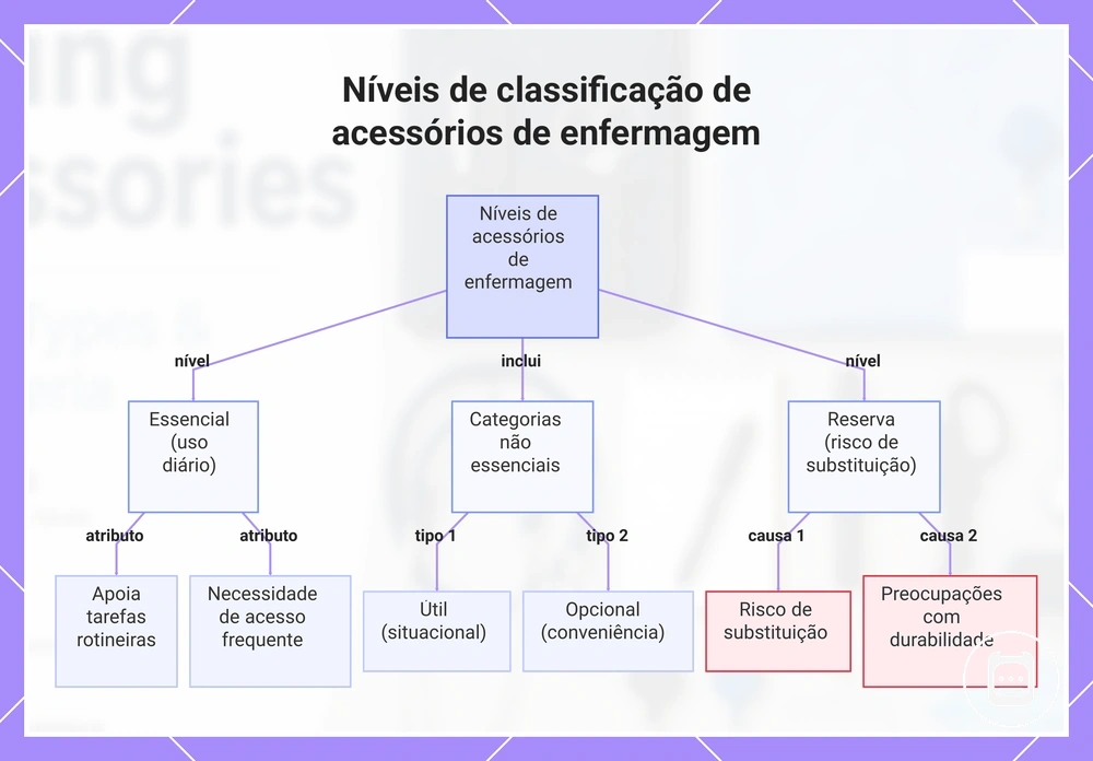 Níveis de classificação de acessórios de enfermagem