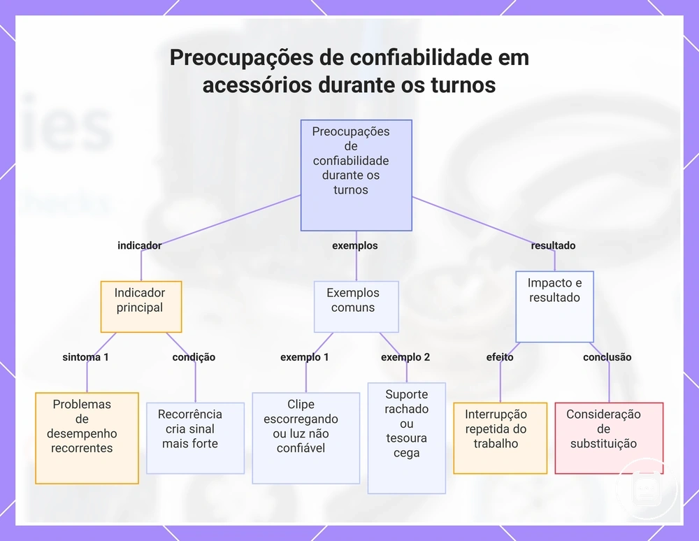 Preocupações de confiabilidade em acessórios durante os turnos