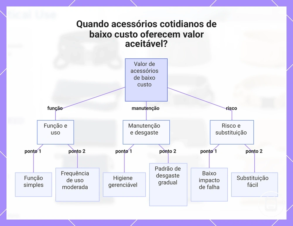 Quando acessórios cotidianos de baixo custo oferecem valor aceitável?