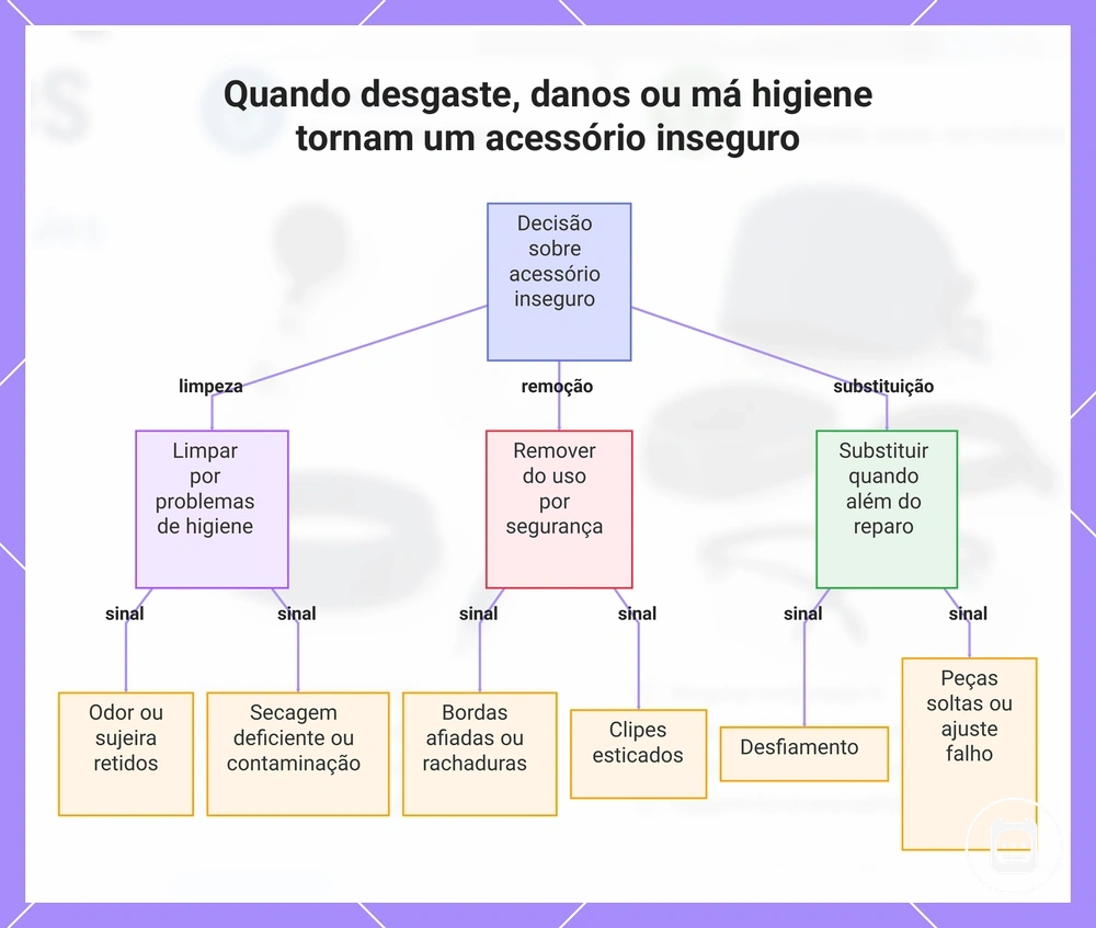 Quando desgaste, danos ou má higiene tornam um acessório inseguro