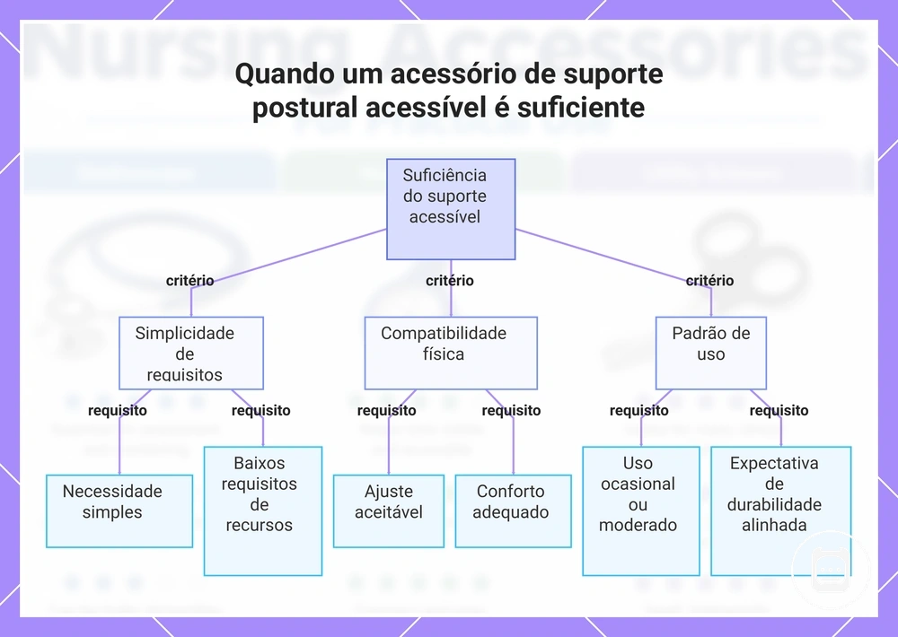Quando um acessório de suporte postural acessível é suficiente