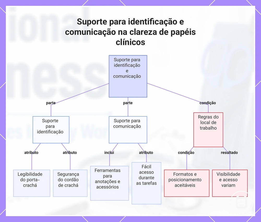 Suporte para identificação e comunicação na clareza de papéis clínicos