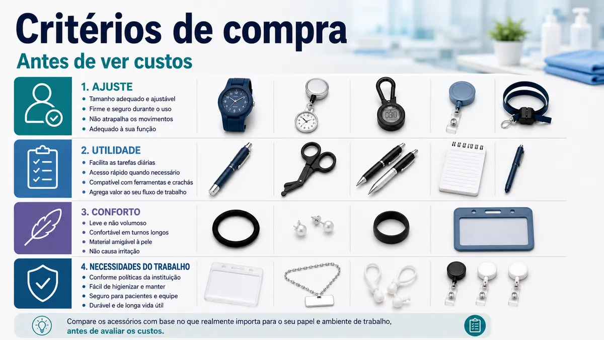 Acessórios de enfermagem comparados por critérios de compra antes de consultar preços
