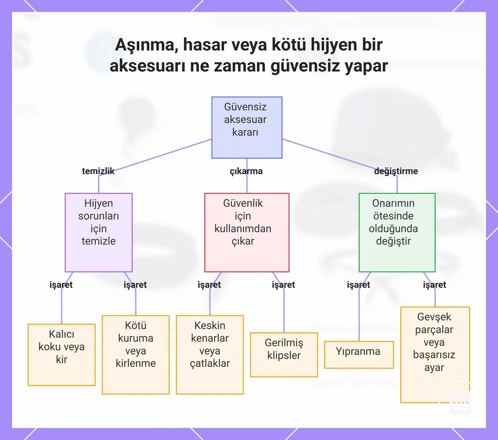 Aşınma, hasar veya kötü hijyen bir aksesuarı ne zaman güvensiz yapar