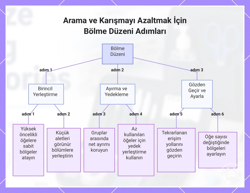 Arama ve Karışmayı Azaltmak İçin Bölme Düzeni Adımları