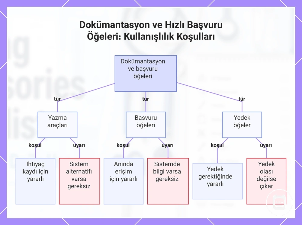Dokümantasyon ve Hızlı Başvuru Öğeleri: Kullanışlılık Koşulları