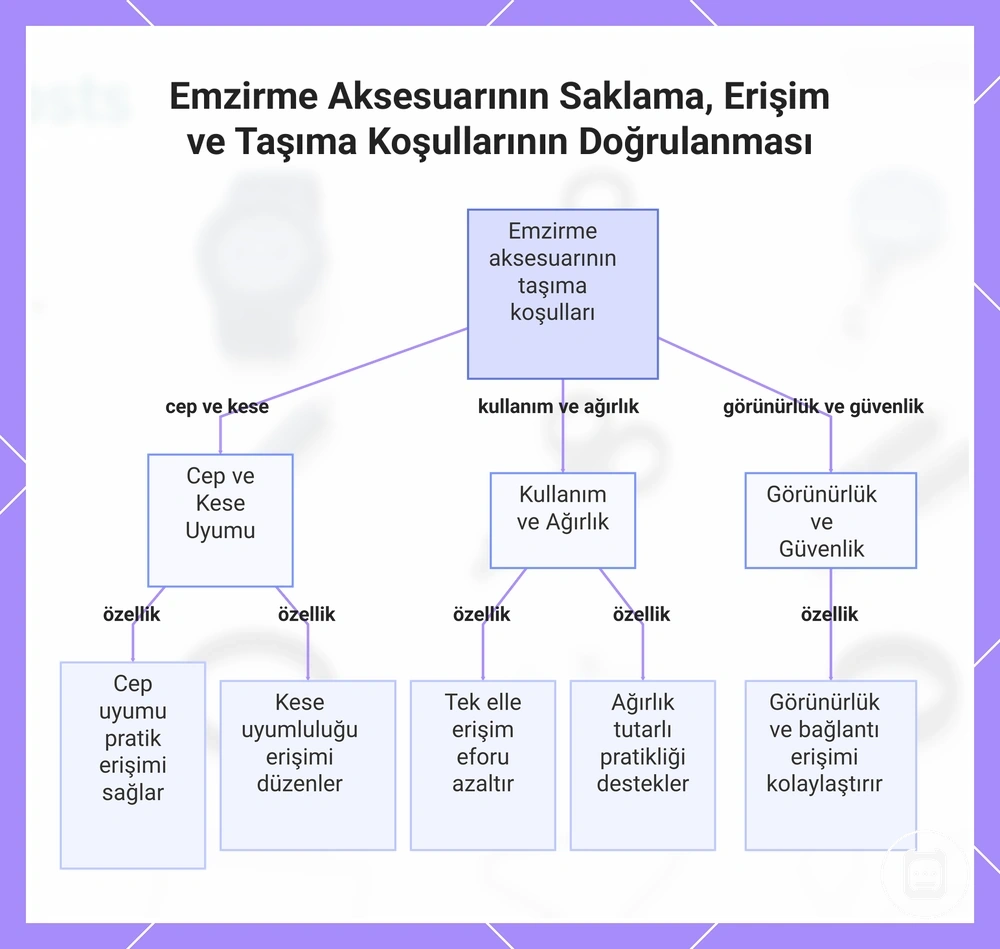 Emzirme Aksesuarının Saklama, Erişim ve Taşıma Koşullarının Doğrulanması